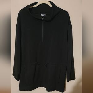 Talbots Women's Black Zip-Up Sweatshirt Size 2X